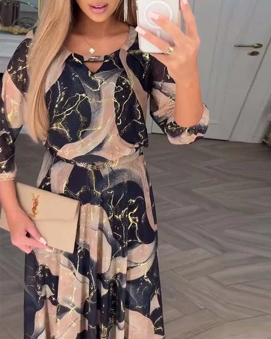 Kyra – Elegantes bedrucktes Kleid