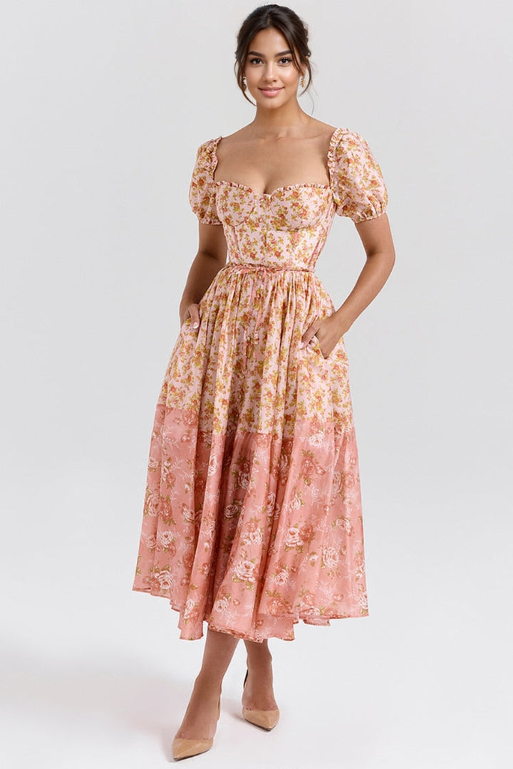 Amelie - Elegant Floral Midi Dress