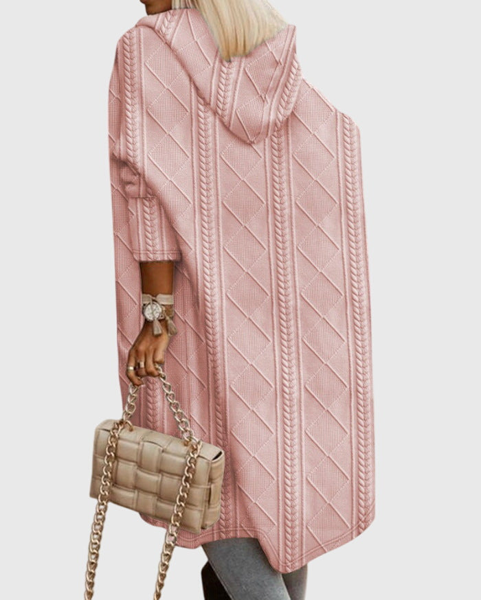 Jasmine – Langer Kapuzenstrickpullover