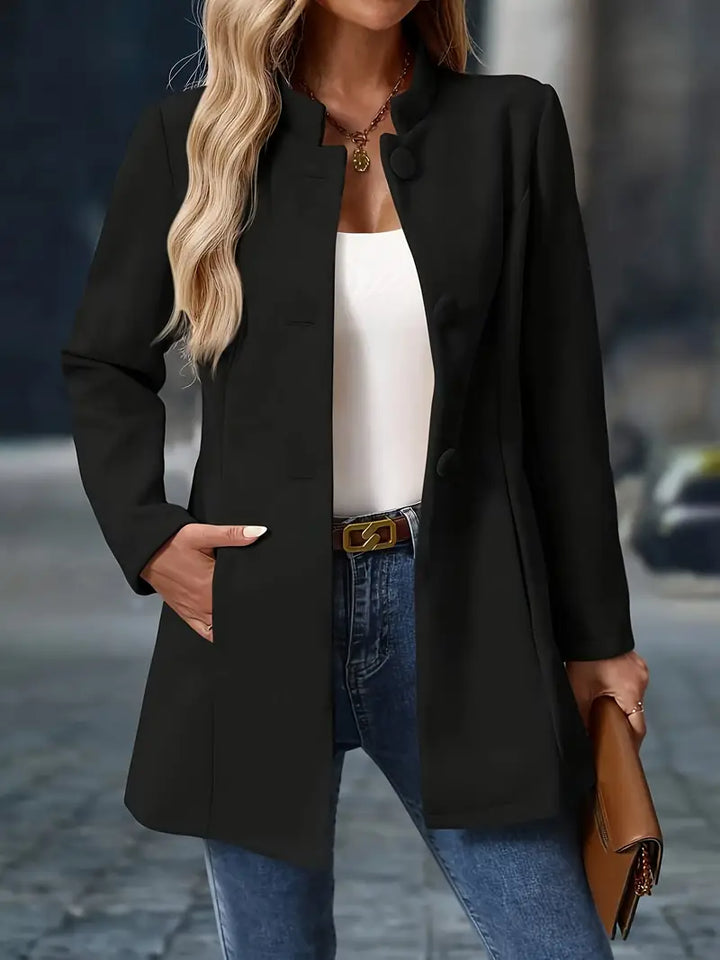 Kristin – Elegante lange Jacke im Blazer-Stil