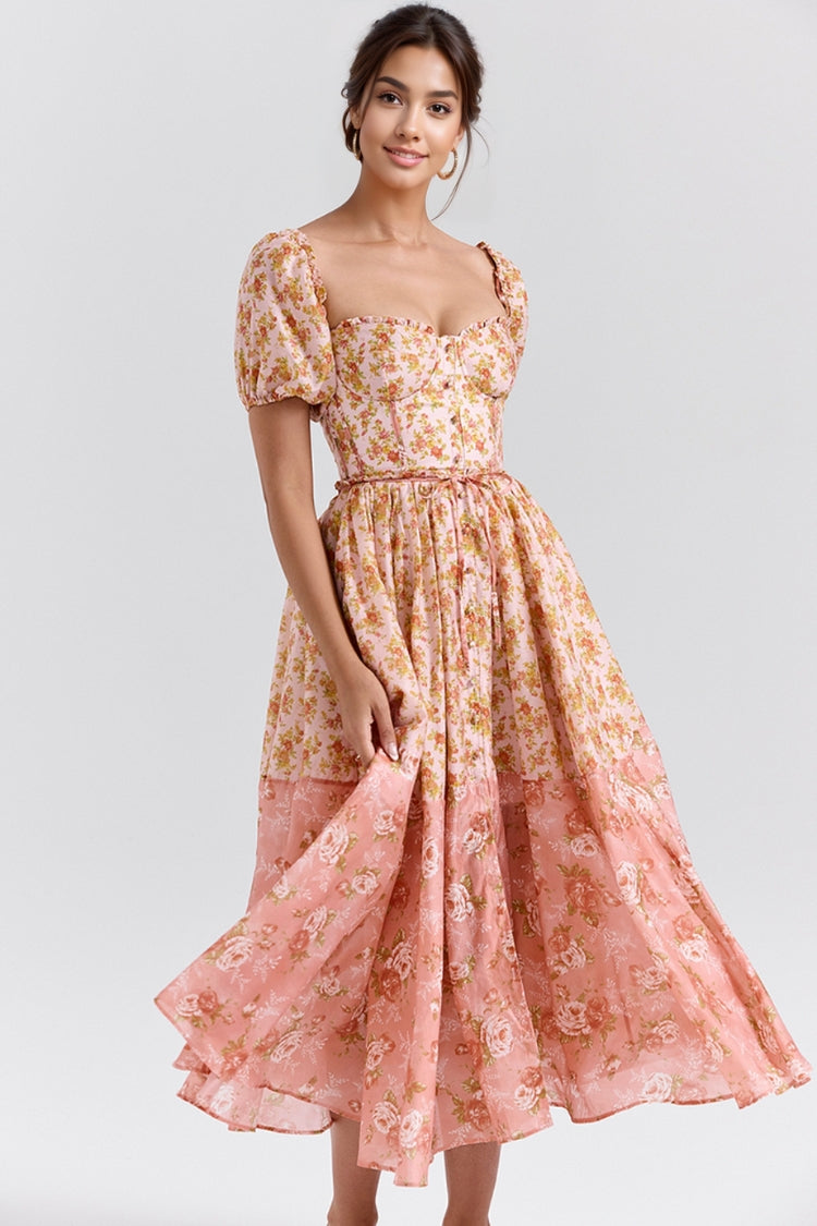 Amelie - Elegant Floral Midi Dress