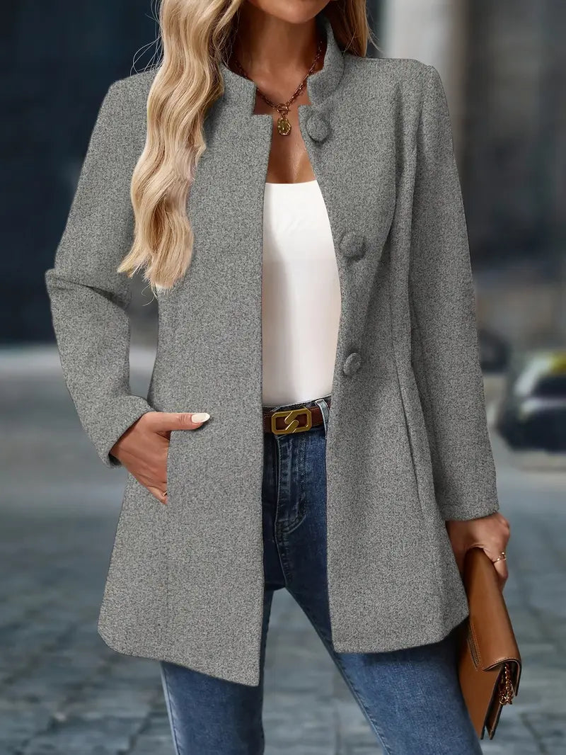 Kristin – Elegante lange Jacke im Blazer-Stil