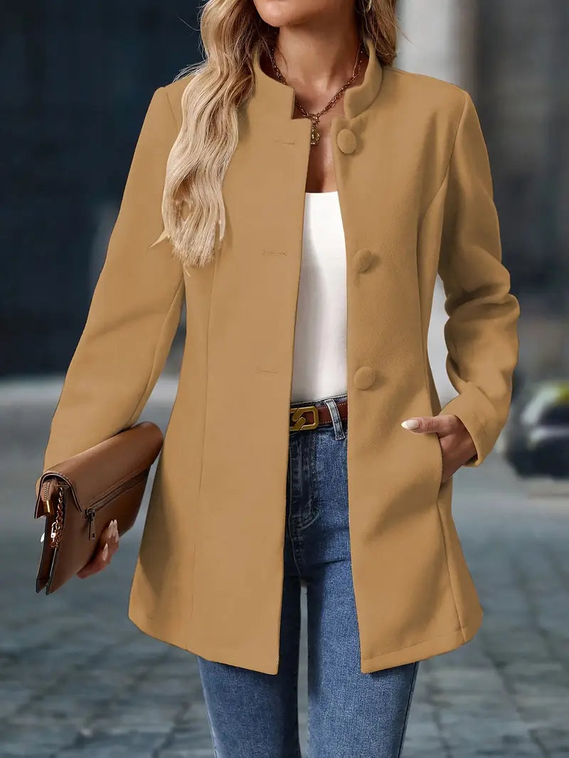 Kristin – Elegante lange Jacke im Blazer-Stil