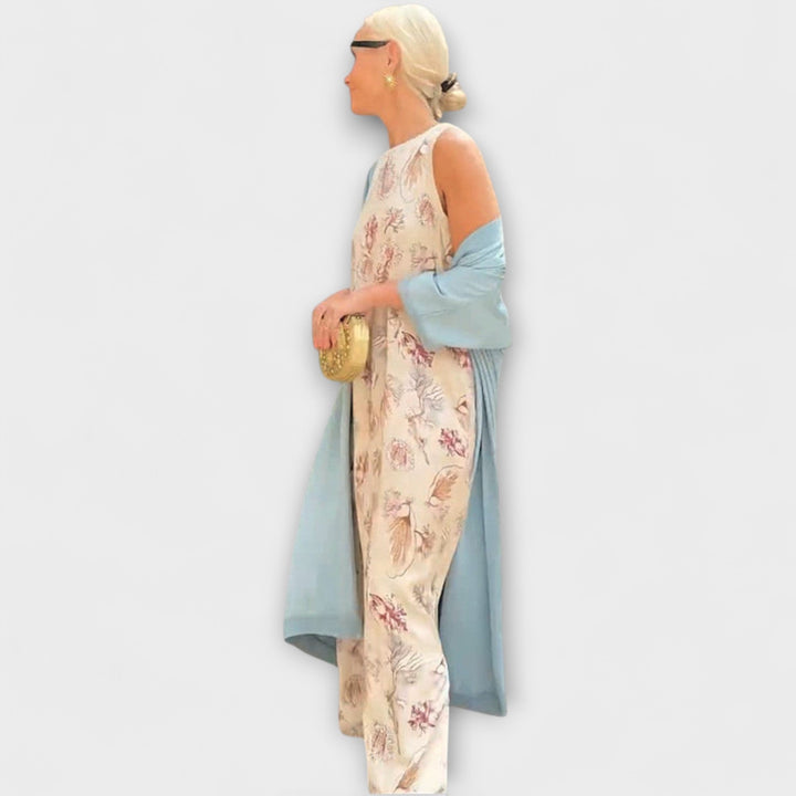 Elveria – Maxikleid mit passender Strickjacke