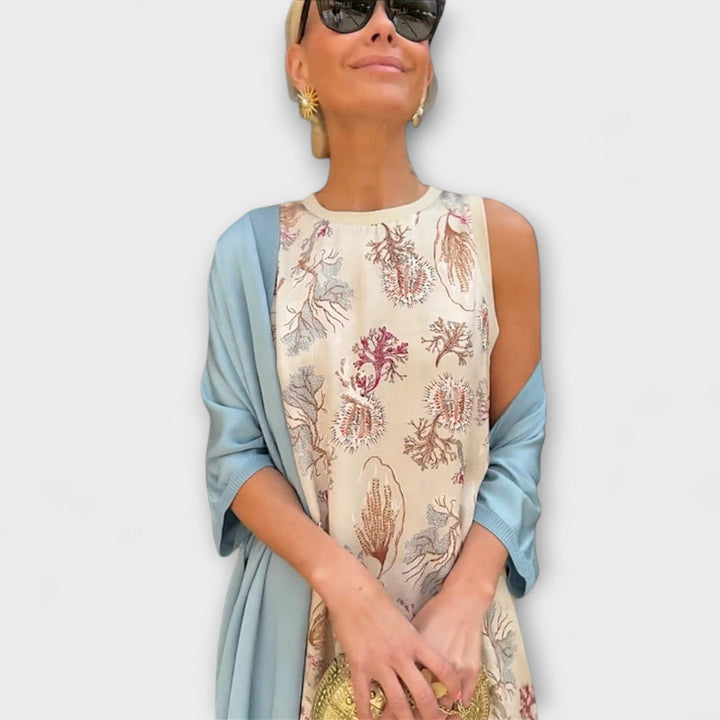 Elveria – Maxikleid mit passender Strickjacke