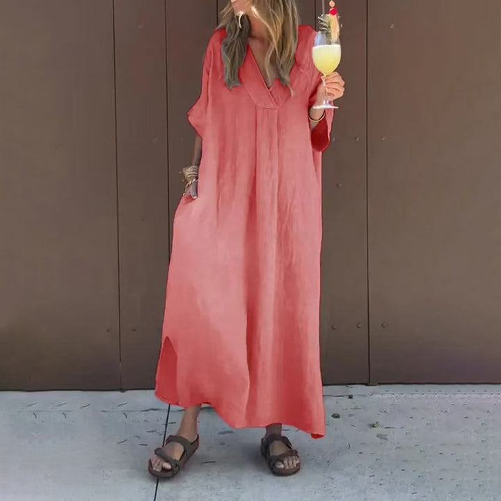 Lucia - Kleid in lockerer Passform mit V-Ausschnitt 