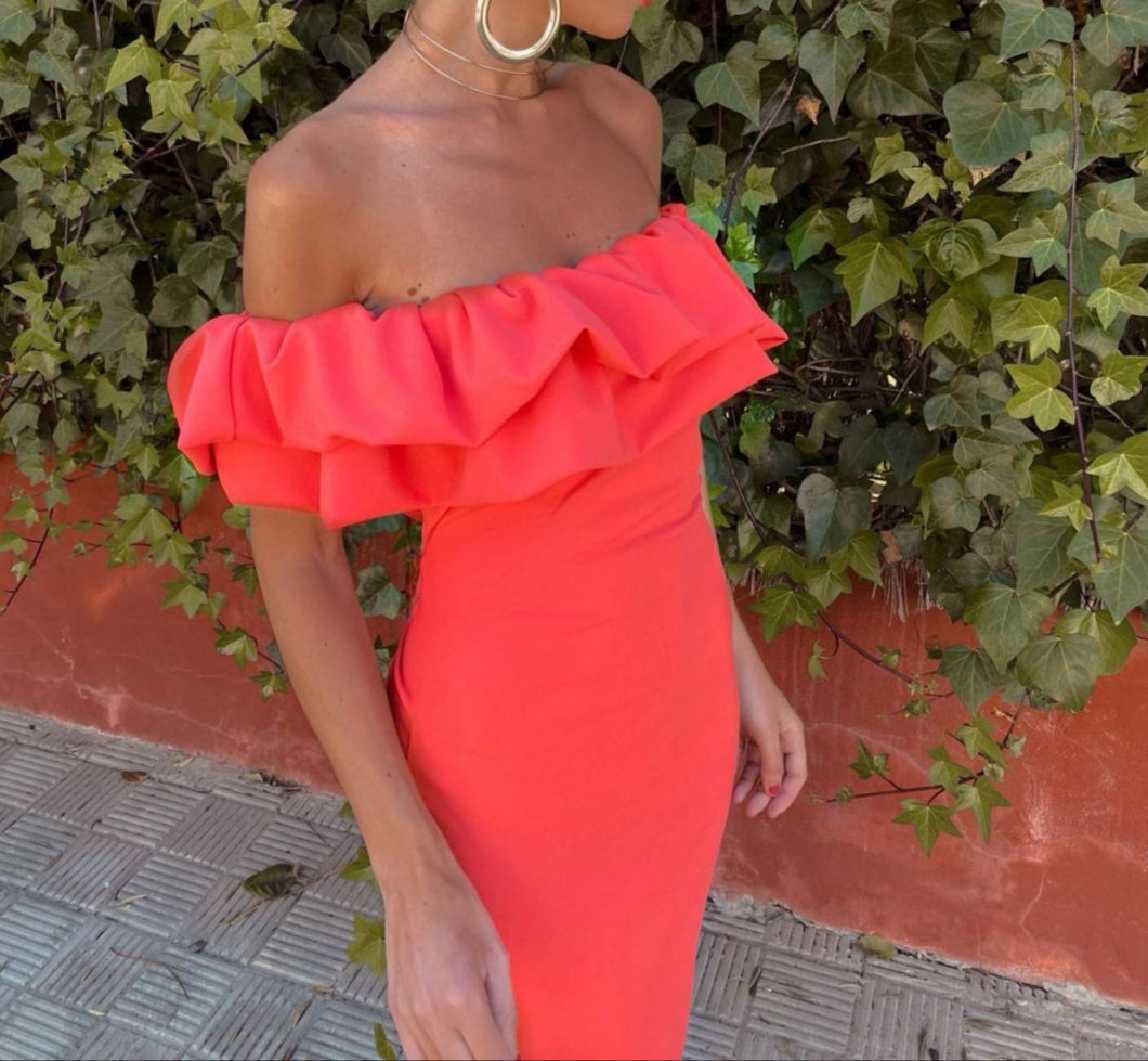 Lory - trägerloses Rüschenkleid